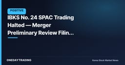 IBKS No. 24 SPAC Trading Halted — Merger Preliminary Review Filing Process Begins