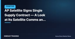 AP Satellite Signs Single Supply Contract — A Look at Its Satellite Comms and Small-Satellite Order Momentum