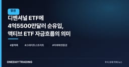 디멘셔널 ETF에 4억5500만달러 순유입, 액티브 ETF 자금흐름의 의미