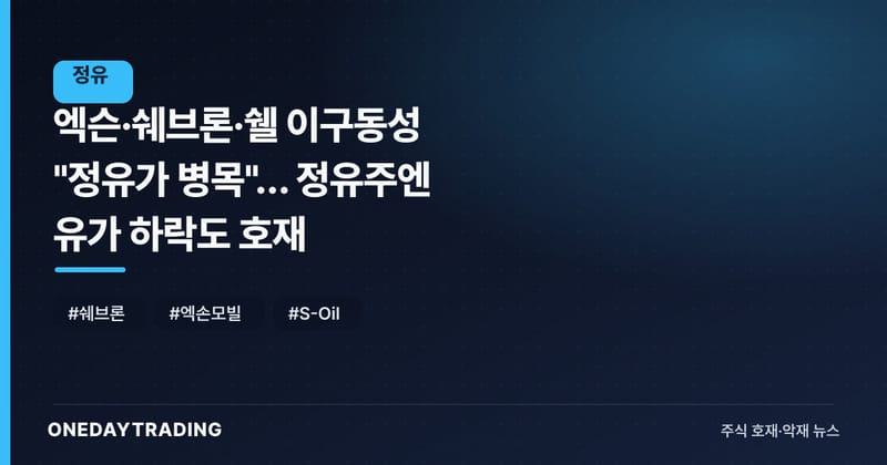 엑슨·쉐브론·쉘 이구동성 "정유가 병목"… 정유주엔 유가 하락도 호재