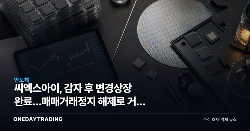 씨엑스아이, 감자 후 변경상장 완료…매매거래정지 해제로 거래 정상화
