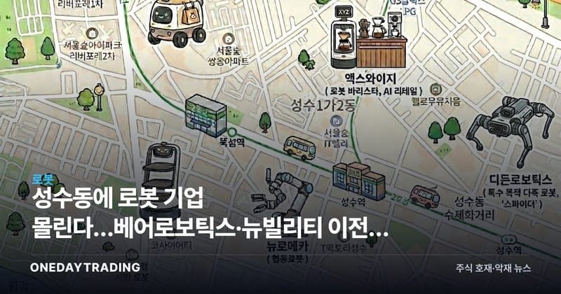 성수동에 로봇 기업 몰린다…베어로보틱스·뉴빌리티 이전, 로봇 클러스터 부상