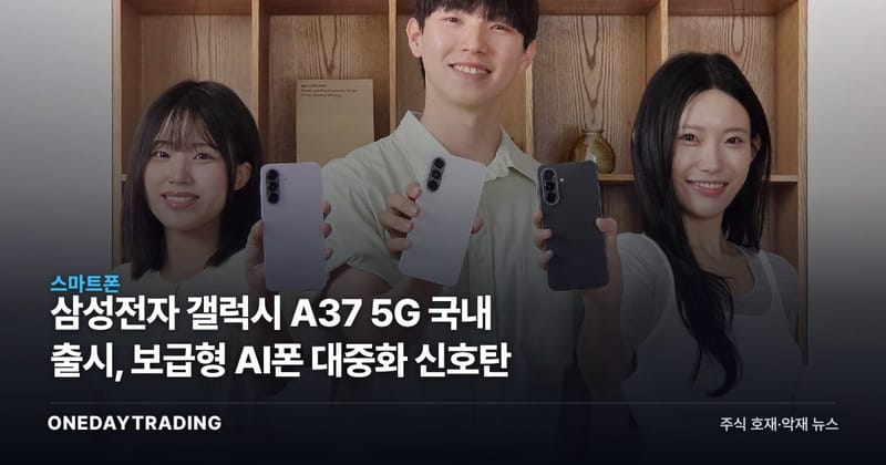 삼성전자 갤럭시 A37 5G 국내 출시, 보급형 AI폰 대중화 신호탄