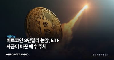 비트코인 8만달러 눈앞, ETF 자금이 바꾼 매수 주체