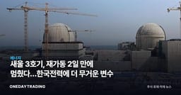 새울 3호기, 재가동 2일 만에 멈췄다…한국전력에 더 무거운 변수