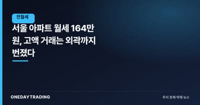 서울 아파트 월세 164만 원, 고액 거래는 외곽까지 번졌다