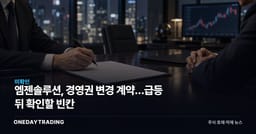 엠젠솔루션, 경영권 변경 계약…급등 뒤 확인할 빈칸