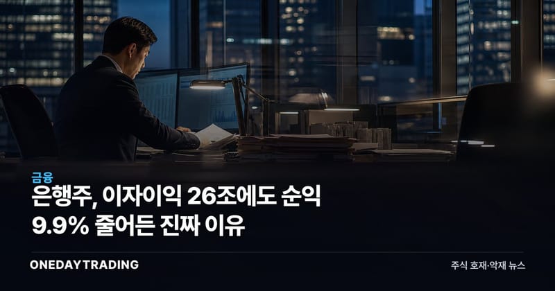 은행주, 이자이익 26조에도 순익 9.9% 줄어든 진짜 이유