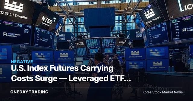 U.S. Index Futures Carrying Costs Surge — Leveraged ETFs and Rollover Burdens Set to Climb