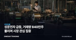 성문전자 급등, 거래량 840만주 몰리며 시장 관심 집중