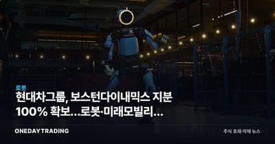 현대차그룹, 보스턴다이내믹스 지분 100% 확보…로봇·미래모빌리티 베팅 가속