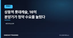 상동역 롯데캐슬, 16억 분양가가 청약 수요를 눌렀다