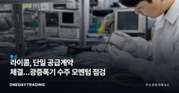 라이콤, 단일 공급계약 체결…광증폭기 수주 모멘텀 점검