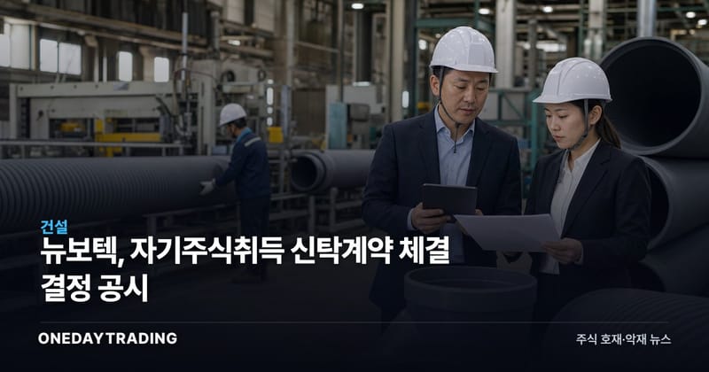 뉴보텍, 자기주식취득 신탁계약 체결 결정 공시