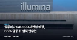 일루미나 S&P500 재편입 예정, 66% 급등 뒤 실적 변수는