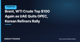 Brent, WTI Crude Top $100 Again as UAE Quits OPEC, Korean Refiners Rally