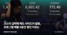 코스닥 급락에 매도 사이드카 발동, 프로그램 매물 5분간 묶인 이유는