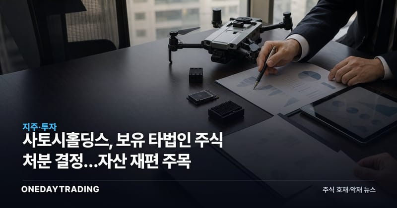 사토시홀딩스, 보유 타법인 주식 처분 결정…자산 재편 주목