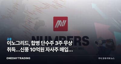 이노그리드, 합병 단수주 3주 무상 취득…신풍 10억원 자사주 매입의 속뜻