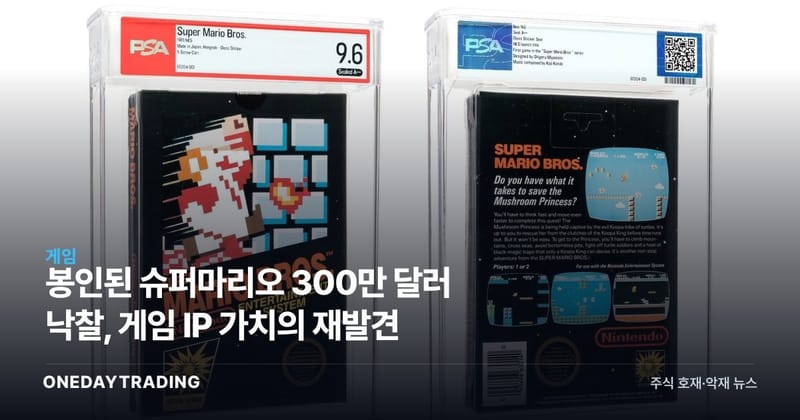 봉인된 슈퍼마리오 300만 달러 낙찰, 게임 IP 가치의 재발견
