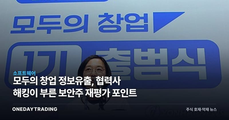 모두의 창업 정보유출, 협력사 해킹이 부른 보안주 재평가 포인트