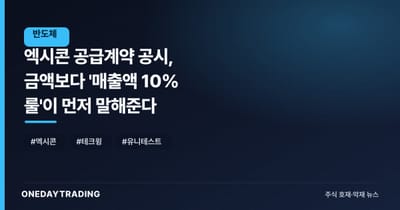 엑시콘 공급계약 공시, 금액보다 '매출액 10% 룰'이 먼저 말해준다