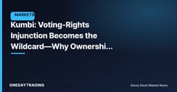 Kumbi: Voting-Rights Injunction Becomes the Wildcard—Why Ownership Stakes Matter More Than Earnings