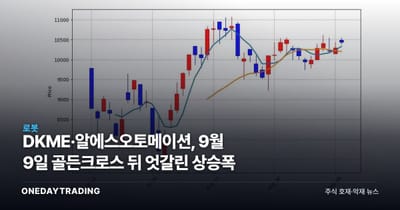 DKME·알에스오토메이션, 9월 9일 골든크로스 뒤 엇갈린 상승폭