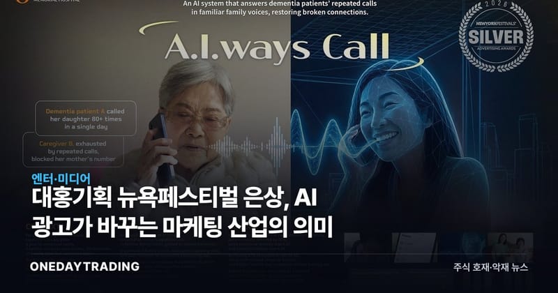 대홍기획 뉴욕페스티벌 은상, AI 광고가 바꾸는 마케팅 산업의 의미