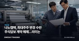 나노캠텍, 최대주주 변경 수반 주식담보 계약 해제…의미는