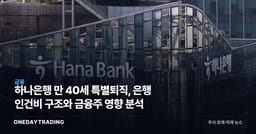 하나은행 만 40세 특별퇴직, 은행 인건비 구조와 금융주 영향 분석