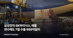 삼성전자·SK하이닉스, 애플 변수에도 7월 수출 989억달러