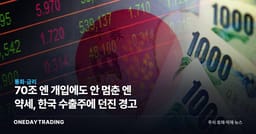 70조 엔 개입에도 안 멈춘 엔 약세, 한국 수출주에 던진 경고