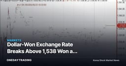 Dollar-Won Exchange Rate Breaks Above 1,538 Won as Hawkish Fed Pressures the Won — Investment Calculus for Exporters and Airlines