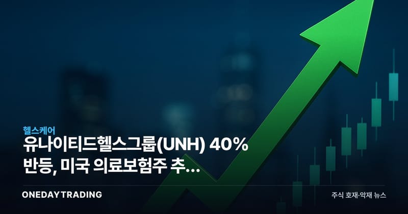 유나이티드헬스그룹(UNH) 40% 반등, 미국 의료보험주 추세 전환인가