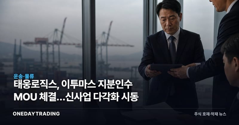 태웅로직스, 이투마스 지분인수 MOU 체결…신사업 다각화 시동