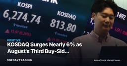 KOSDAQ Surges Nearly 6% as August's Third Buy-Side Sidecar Sends a Signal