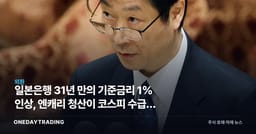 일본은행 31년 만의 기준금리 1% 인상, 엔캐리 청산이 코스피 수급을 흔든다