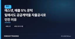 에스넷, 매출 5% 문턱 밑에서도 공급계약을 자율공시로 던진 이유