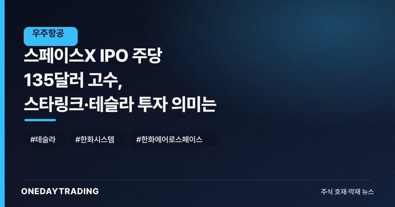 스페이스X IPO 주당 135달러 고수, 스타링크·테슬라 투자 의미는