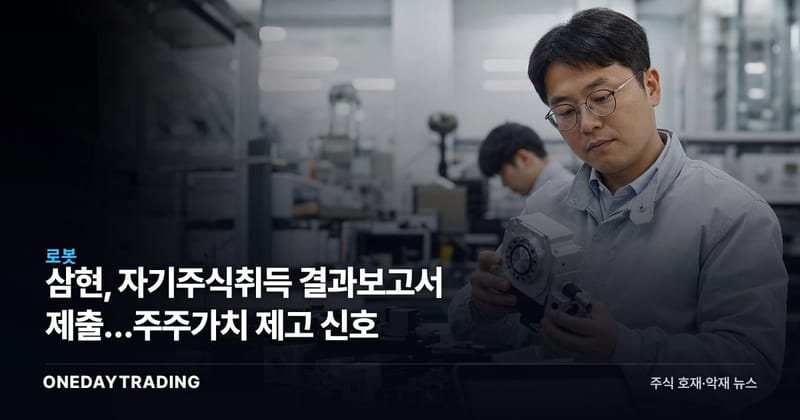 삼현, 자기주식취득 결과보고서 제출…주주가치 제고 신호