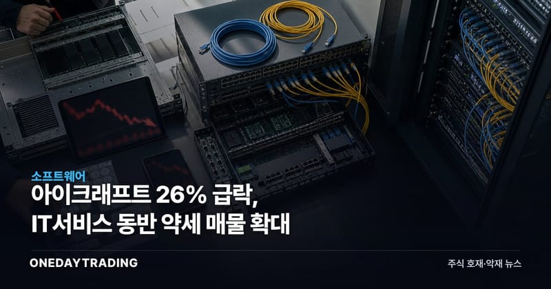 아이크래프트 26% 급락, IT서비스 동반 약세 매물 확대