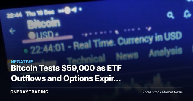 Bitcoin Tests $59,000 as ETF Outflows and Options Expiry Pressure the Market