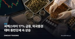 씨엑스아이 17% 급등, 외국증권 테마 동반강세 속 상승