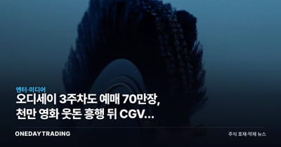 오디세이 3주차도 예매 70만장, 천만 영화 웃돈 흥행 뒤 CGV의 셈법