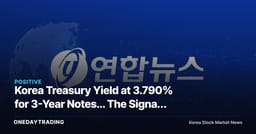 Korea Treasury Yield at 3.790% for 3-Year Notes... The Signal Bank Stocks Are Reading First