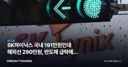 SK하이닉스 국내 191만원인데 해외선 290만원, 반도체 급락에도 커진 가격차