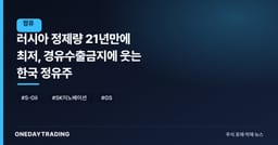 러시아 정제량 21년만에 최저, 경유수출금지에 웃는 한국 정유주