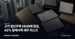 고가 법인주택 2639채 점검, 42% 황제사택 세무 리스크
