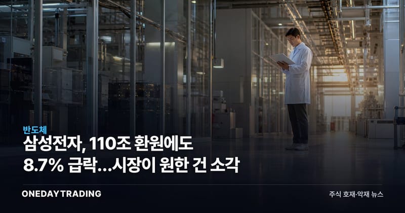 삼성전자, 110조 환원에도 8.7% 급락…시장이 원한 건 소각